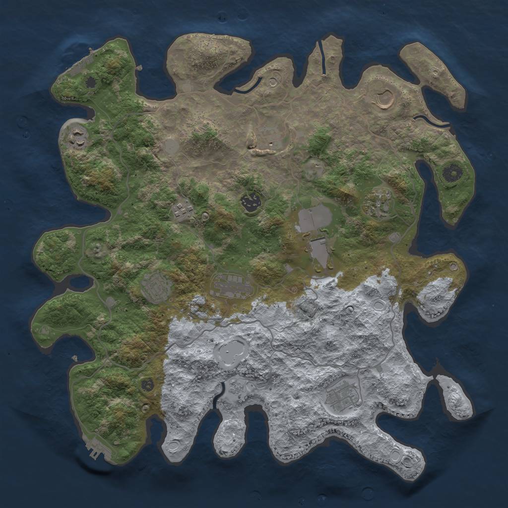 Rust Map: Procedural Map, Size: 4000, Seed: 7430992, 17 Monuments
