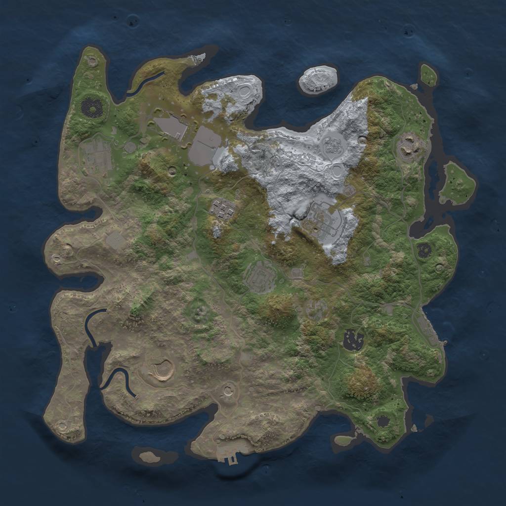Rust Map: Procedural Map, Size: 3500, Seed: 606837727, 15 Monuments