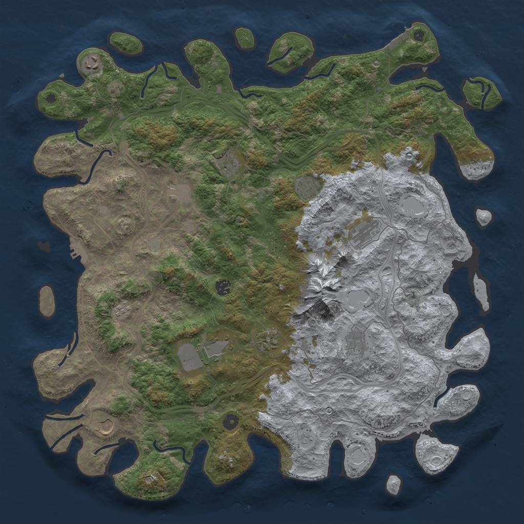 Rust Map: Procedural Map, Size: 5000, Seed: 51119505, 18 Monuments