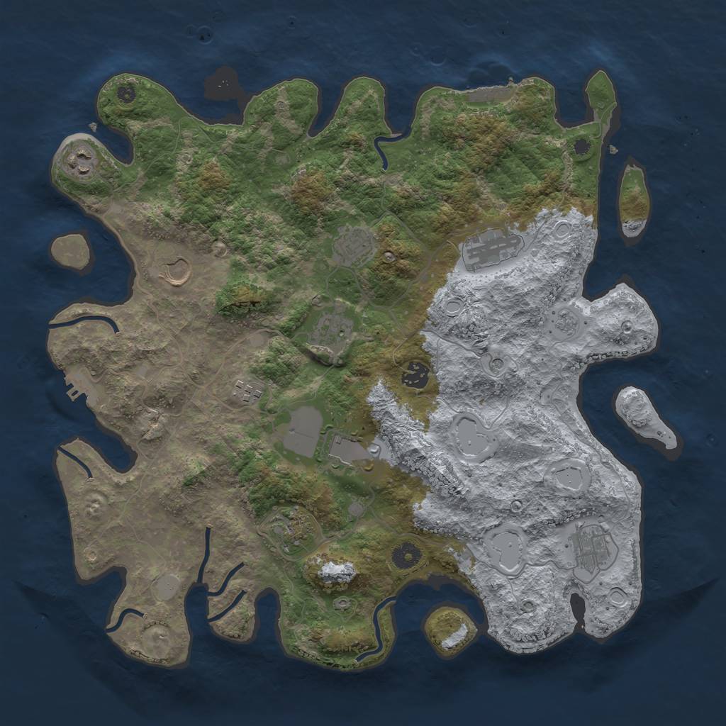 Rust Map: Procedural Map, Size: 3990, Seed: 1489761253, 17 Monuments