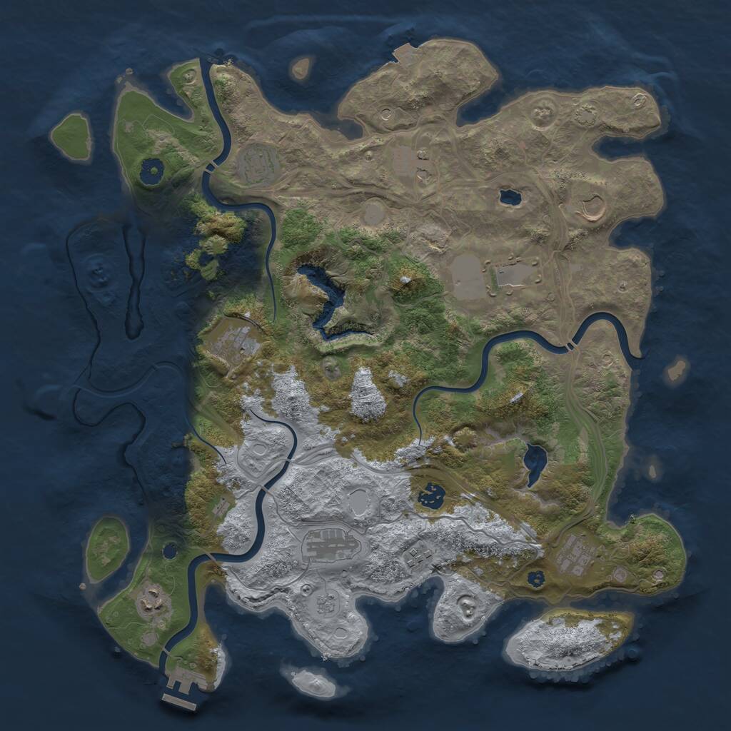 Rust Map: Procedural Map, Size: 4250, Seed: 1516796274, 15 Monuments