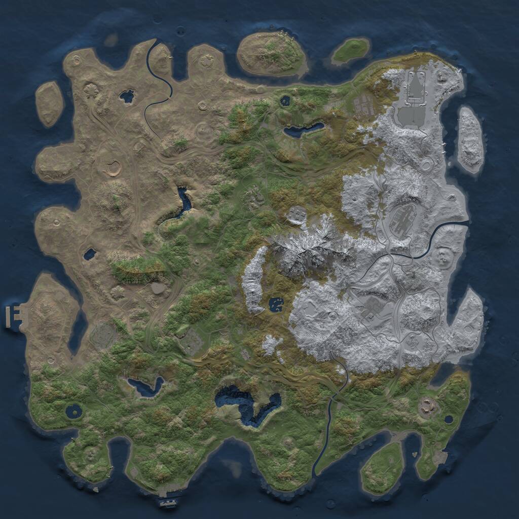 Rust Map: Procedural Map, Size: 5000, Seed: 589090011, 17 Monuments