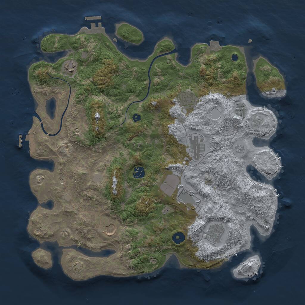 Rust Map: Procedural Map, Size: 3800, Seed: 20230314, 14 Monuments