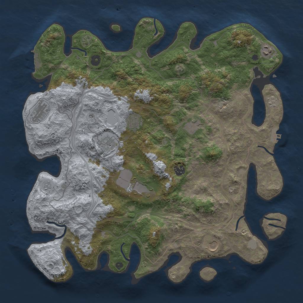 Rust Map: Procedural Map, Size: 4250, Seed: 2008355473, 16 Monuments
