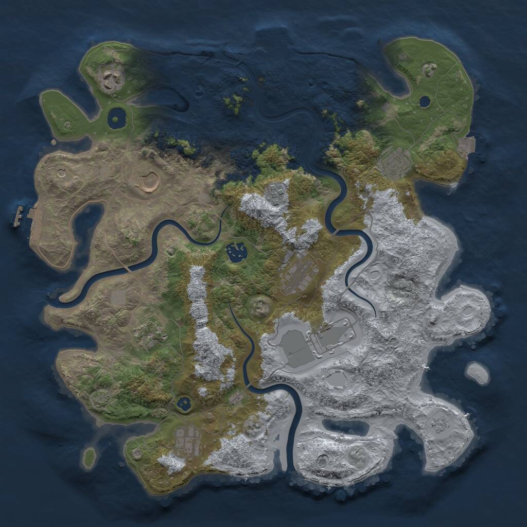Rust Map: Procedural Map, Size: 3822, Seed: 1821106206, 15 Monuments