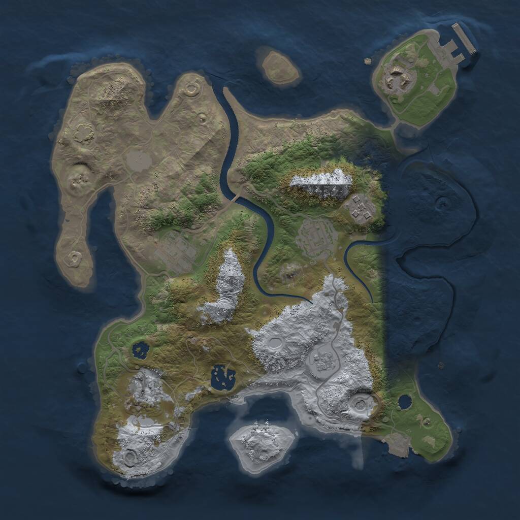 Rust Map: Procedural Map, Size: 3000, Seed: 82488, 11 Monuments