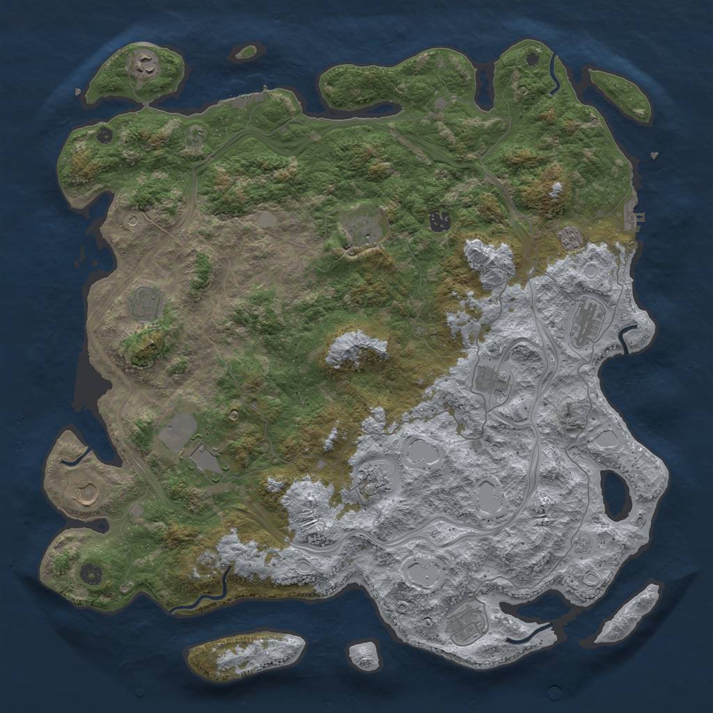 Rust Map: Procedural Map, Size: 4800, Seed: 1303303, 18 Monuments