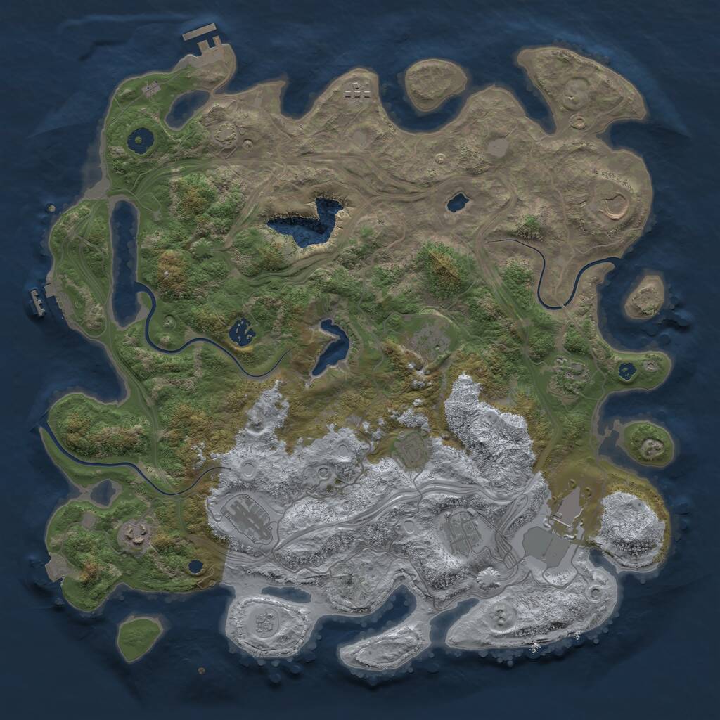 Rust Map: Procedural Map, Size: 4250, Seed: 2079850960, 16 Monuments