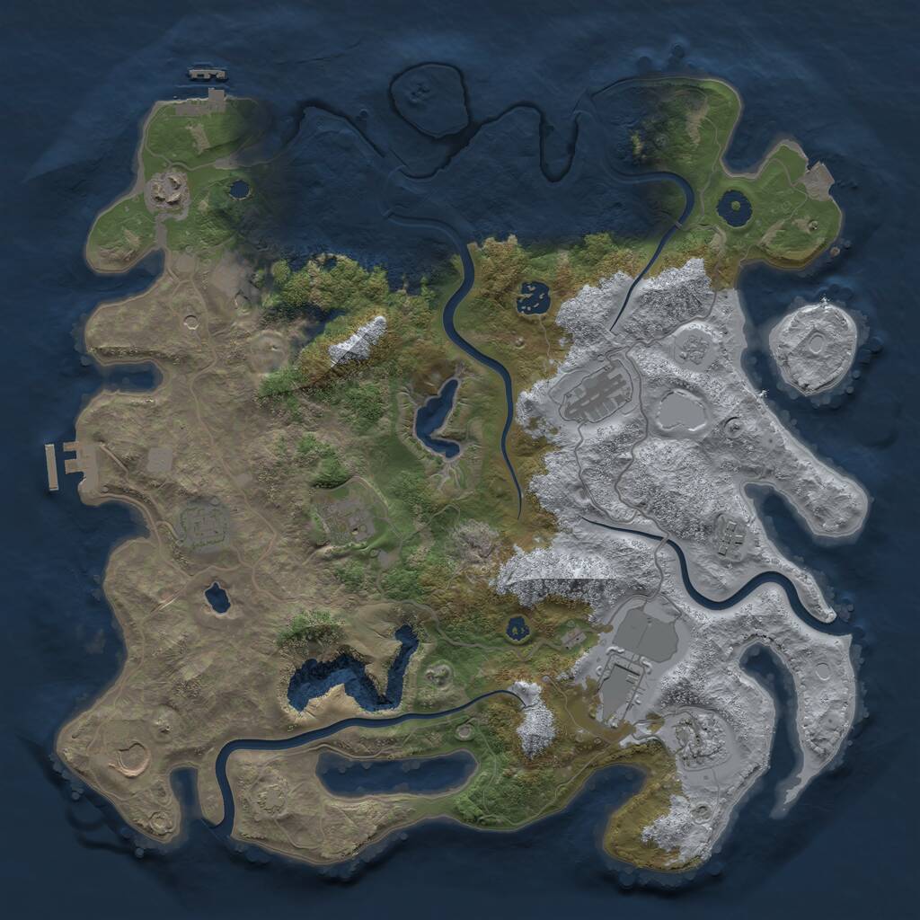 Rust Map: Procedural Map, Size: 4000, Seed: 79087098, 16 Monuments