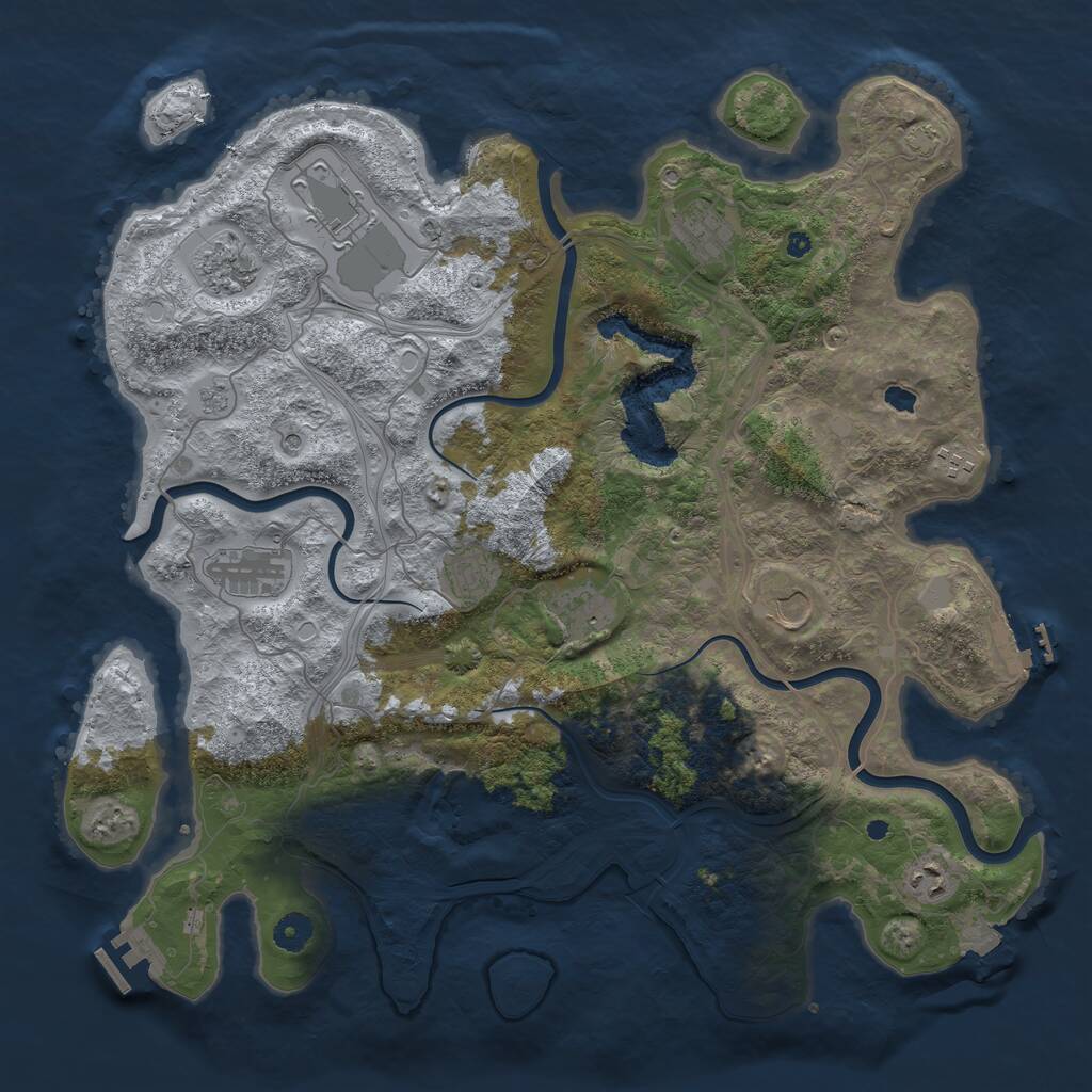 Rust Map: Procedural Map, Size: 4250, Seed: 351110564, 15 Monuments
