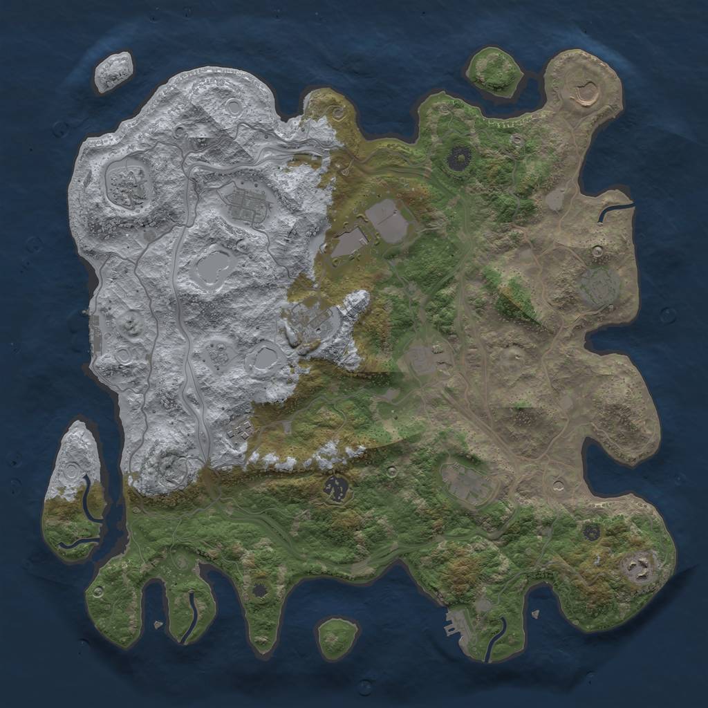 Rust Map: Procedural Map, Size: 4250, Seed: 351110564, 18 Monuments