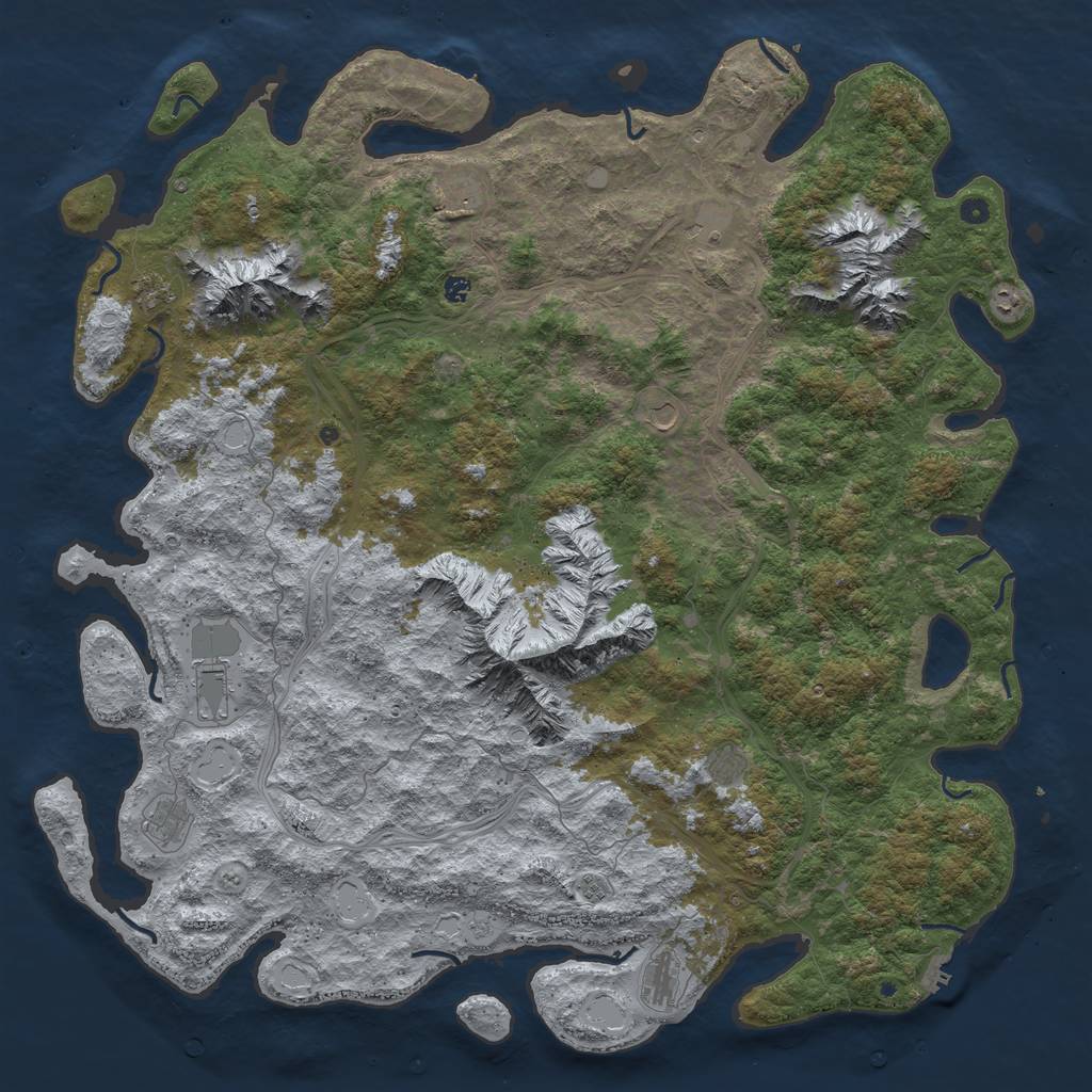 Rust Map: Procedural Map, Size: 6000, Seed: 2035748902, 18 Monuments