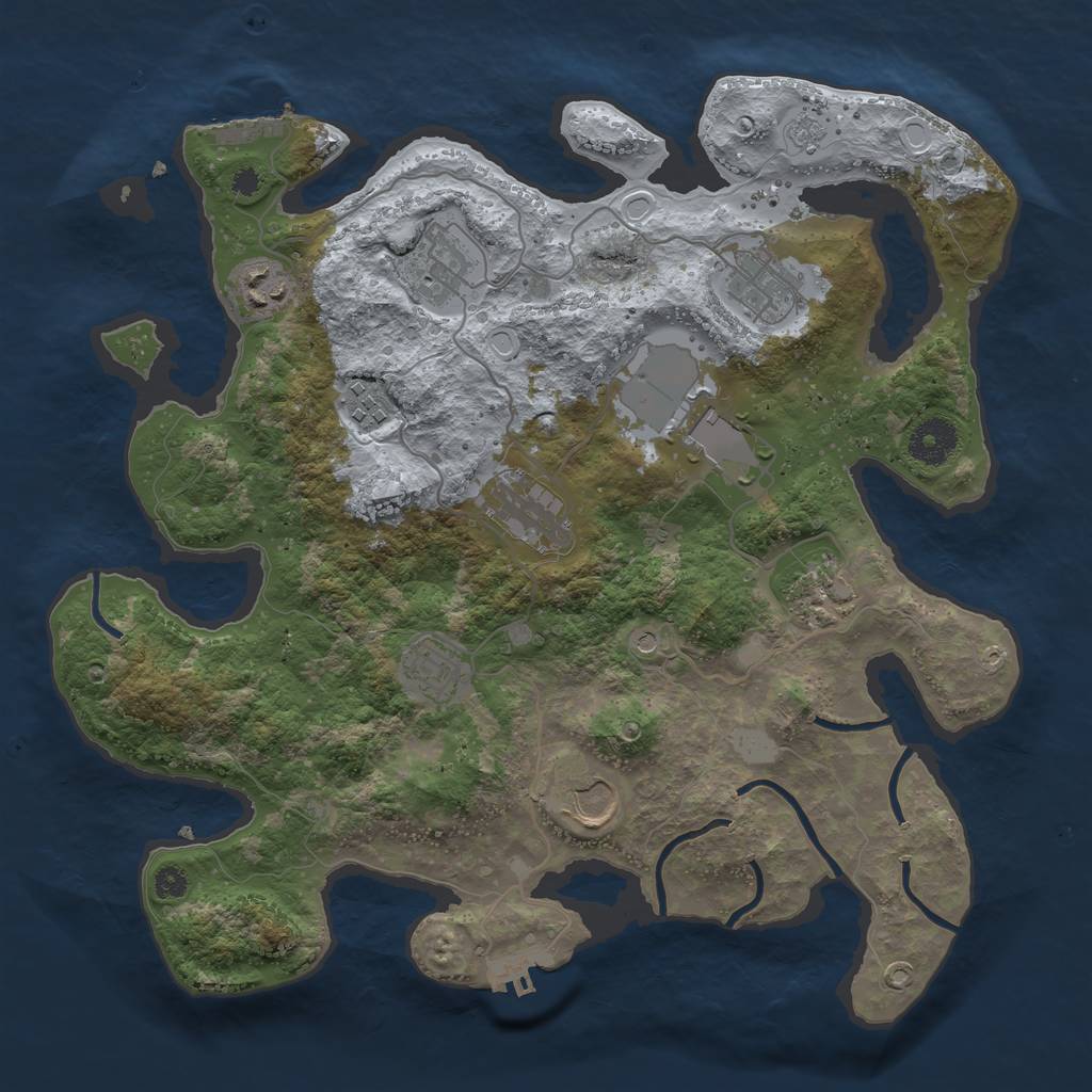 Rust Map: Procedural Map, Size: 3500, Seed: 1957045152, 16 Monuments