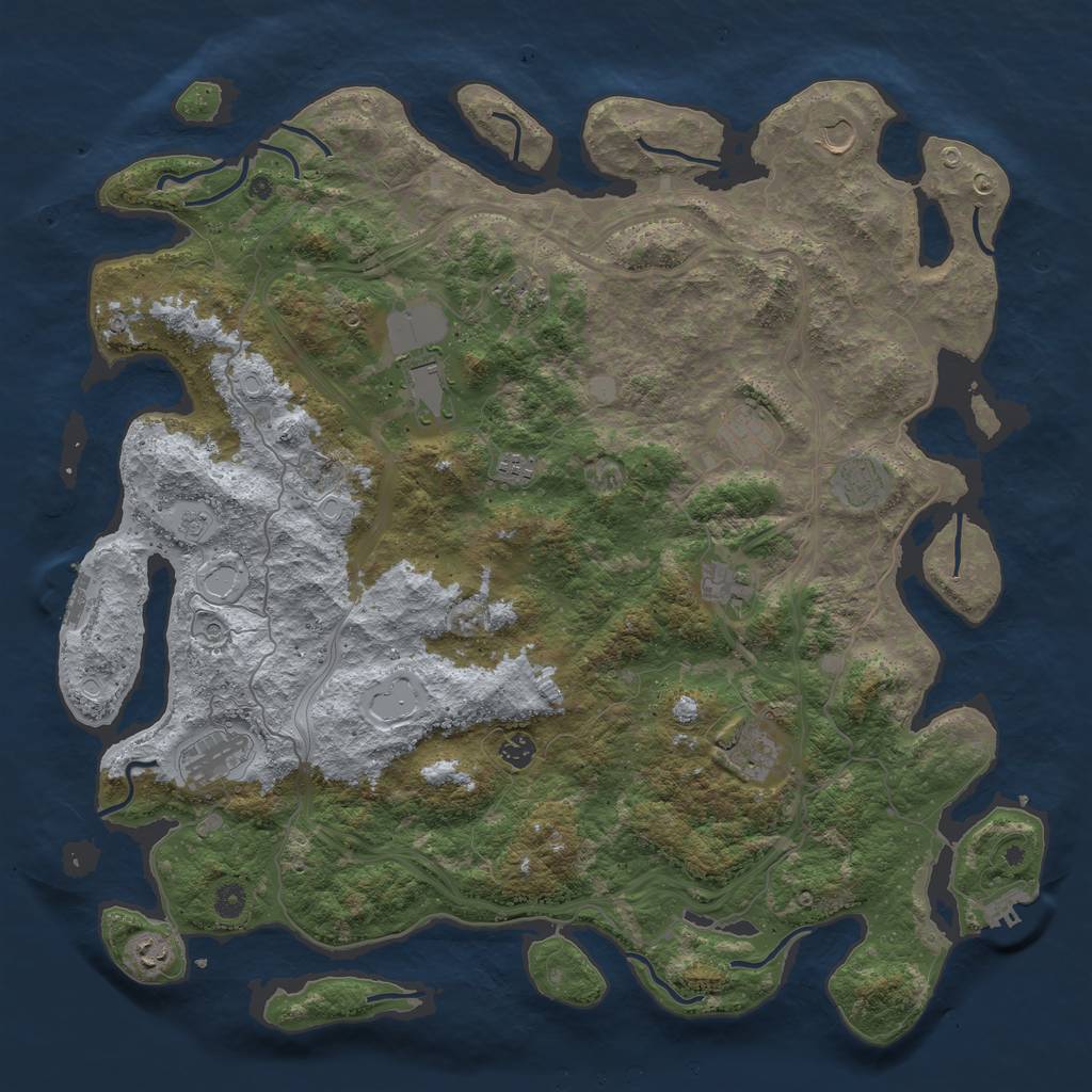Rust Map: Procedural Map, Size: 4800, Seed: 169812144, 18 Monuments