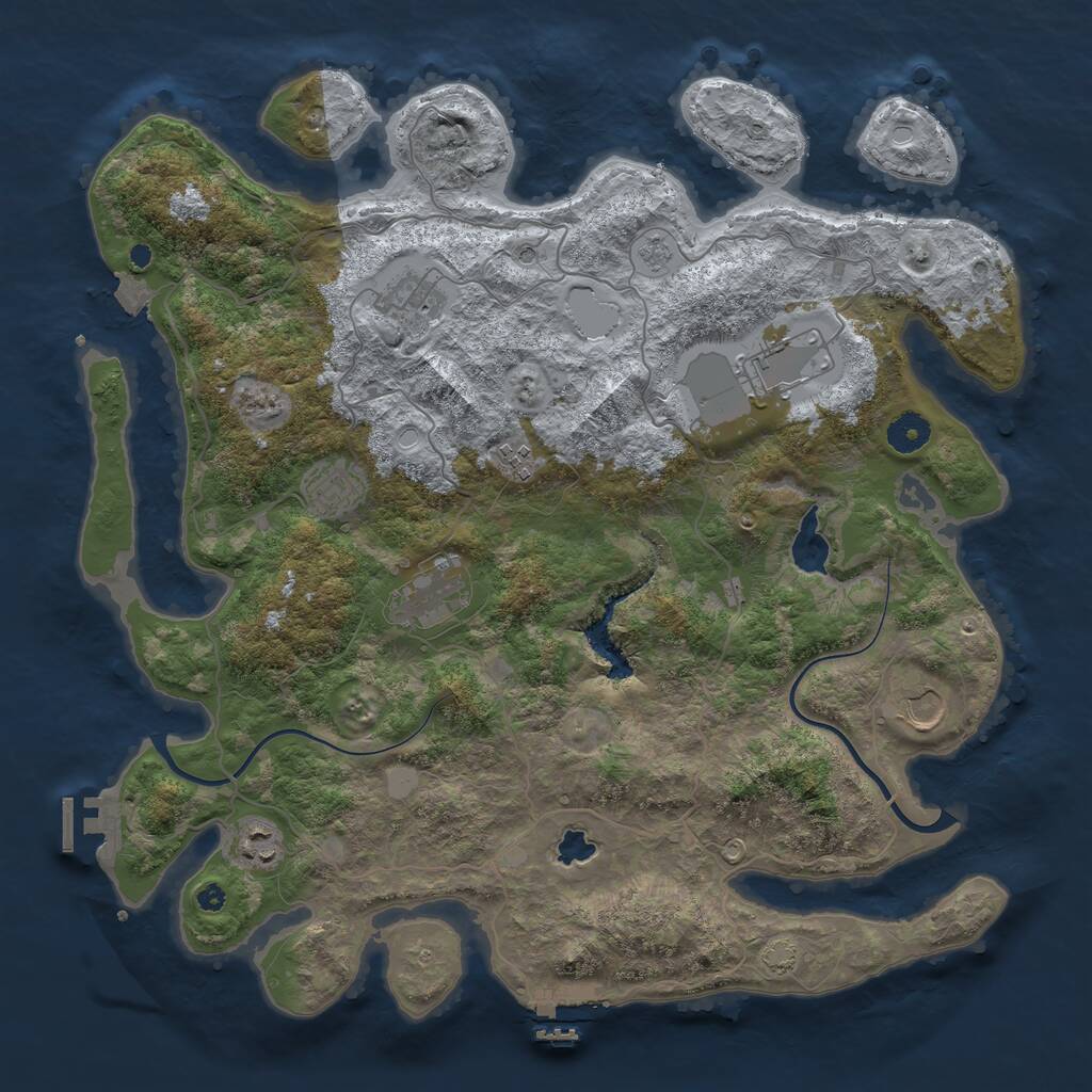 Rust Map: Procedural Map, Size: 4000, Seed: 78294758, 13 Monuments