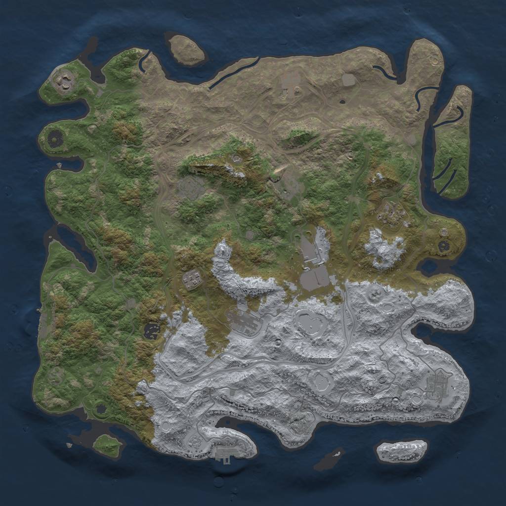 Rust Map: Procedural Map, Size: 4500, Seed: 2515697, 17 Monuments