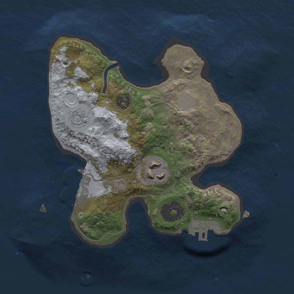 Rust Map: Procedural Map, Size: 2000, Seed: 1175684711, 7 Monuments
