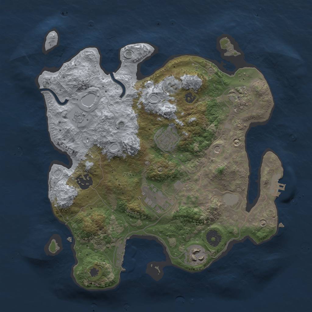 Rust Map: Procedural Map, Size: 3000, Seed: 2841763, 12 Monuments