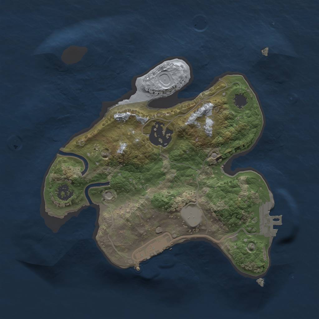 Rust Map: Procedural Map, Size: 2000, Seed: 5475001, 6 Monuments