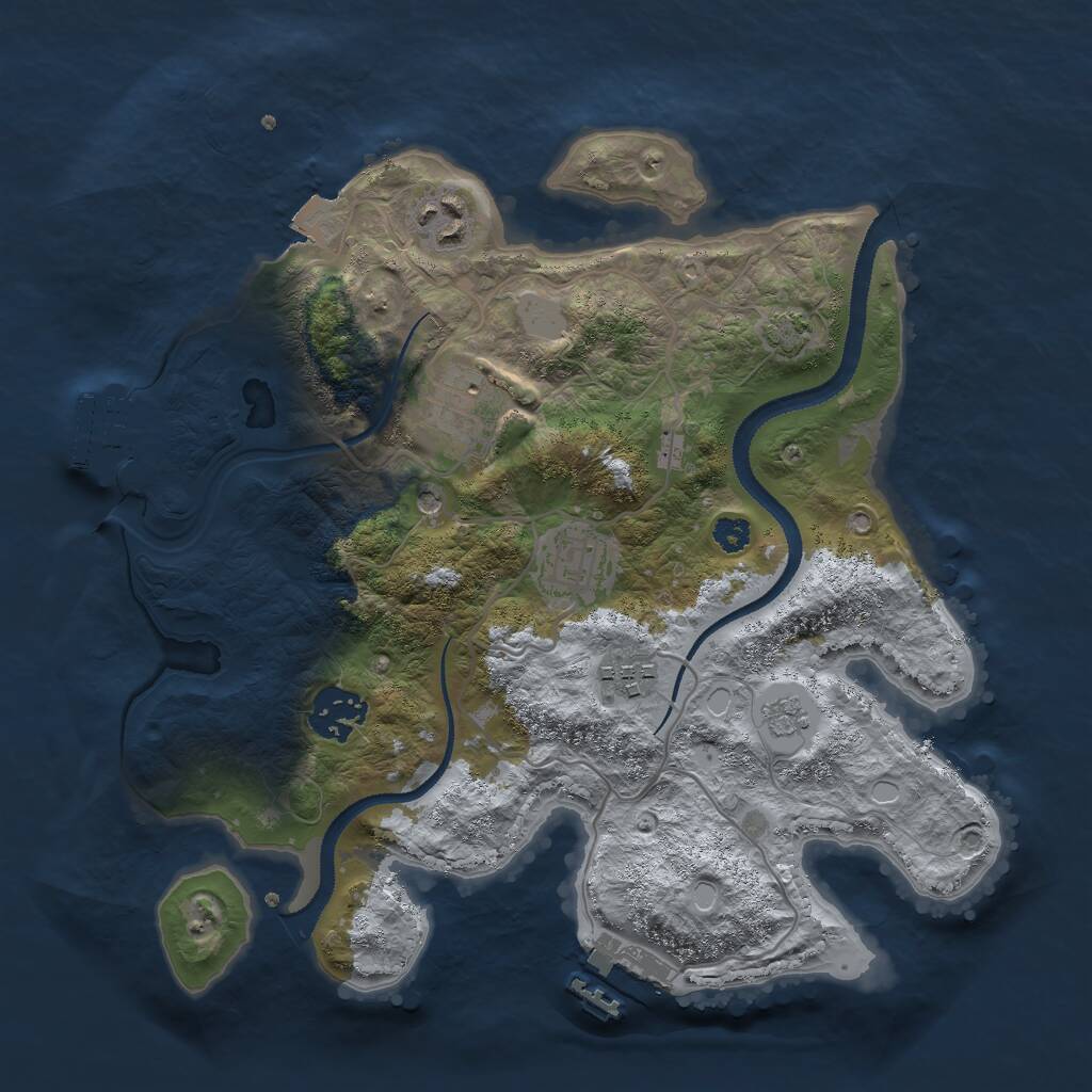 Rust Map: Procedural Map, Size: 3000, Seed: 859033459, 11 Monuments