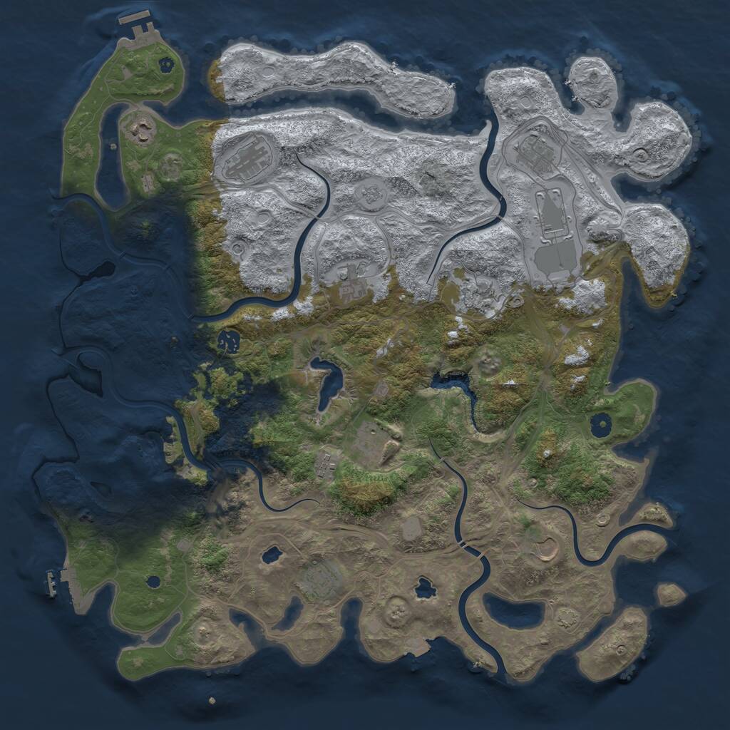 Rust Map: Procedural Map, Size: 4625, Seed: 69420710, 17 Monuments