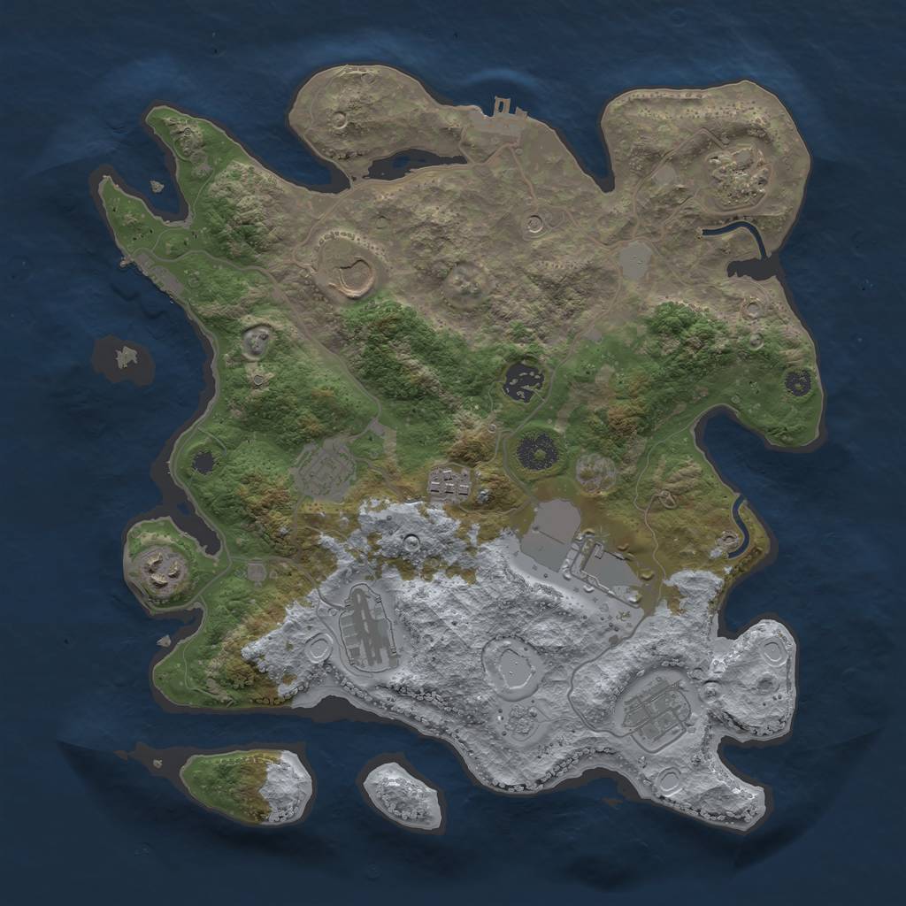Rust Map: Procedural Map, Size: 3500, Seed: 959079078, 16 Monuments