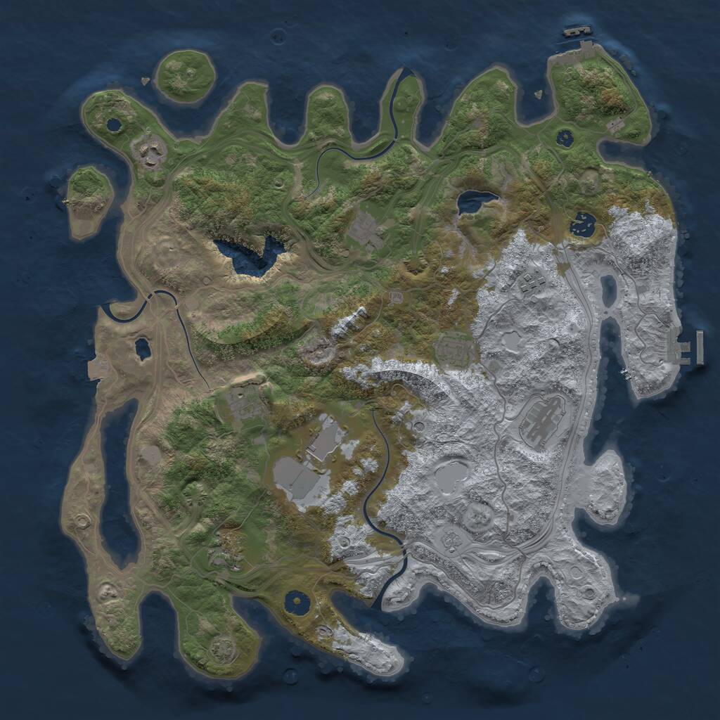 Rust Map: Procedural Map, Size: 4250, Seed: 29864, 15 Monuments