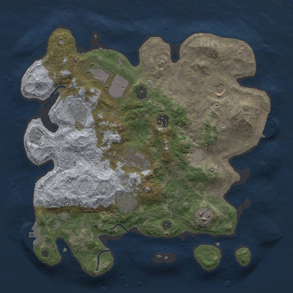 Rust Map: Procedural Map, Size: 3500, Seed: 12823666, 15 Monuments