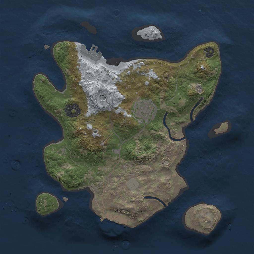 Rust Map: Procedural Map, Size: 2500, Seed: 946579, 7 Monuments