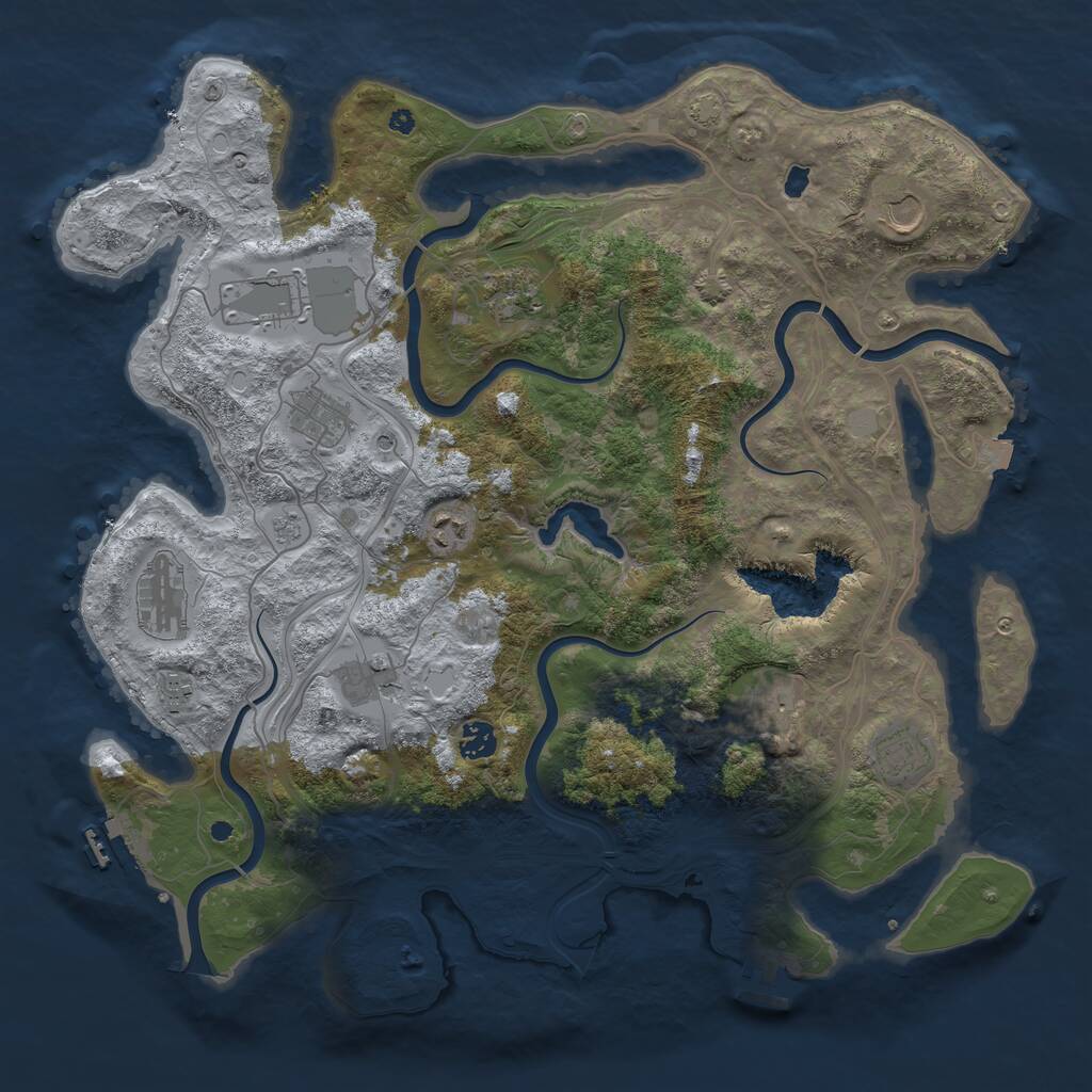 Rust Map: Procedural Map, Size: 4250, Seed: 2022806783, 17 Monuments