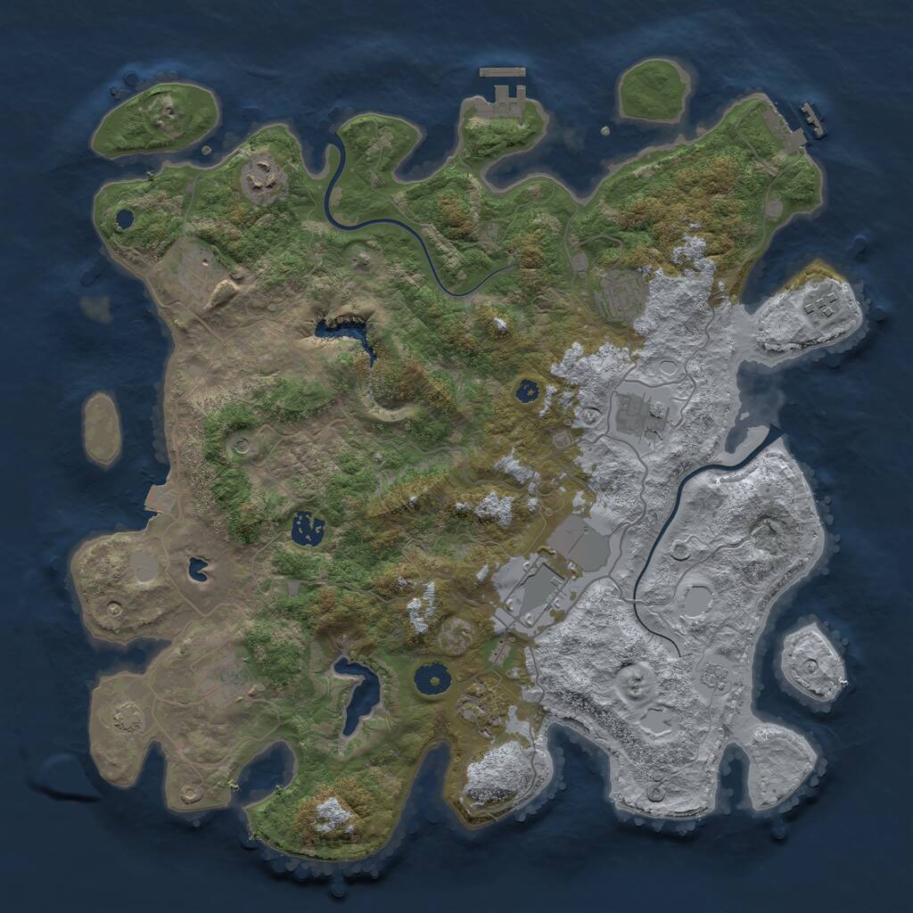 Rust Map: Procedural Map, Size: 4000, Seed: 51119505, 15 Monuments