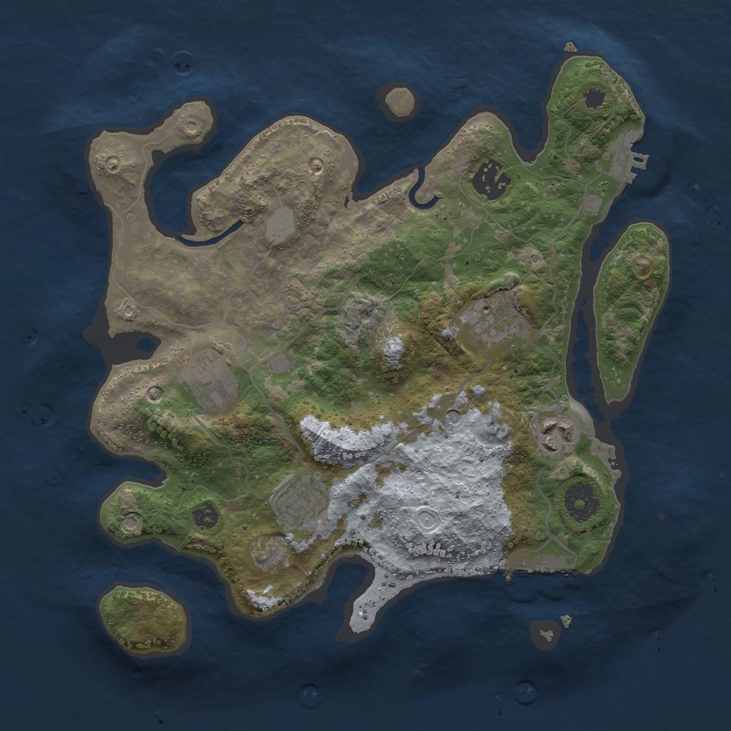 Rust Map: Procedural Map, Size: 3000, Seed: 1457098552, 11 Monuments