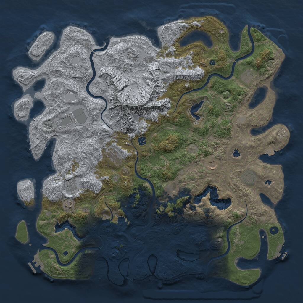 Rust Map: Procedural Map, Size: 5250, Seed: 1544, 17 Monuments