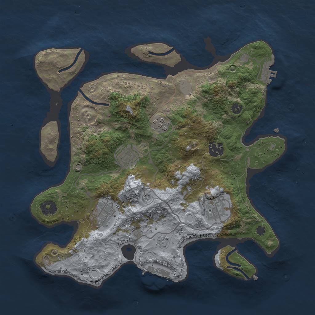 Rust Map: Procedural Map, Size: 3000, Seed: 2123151, 12 Monuments