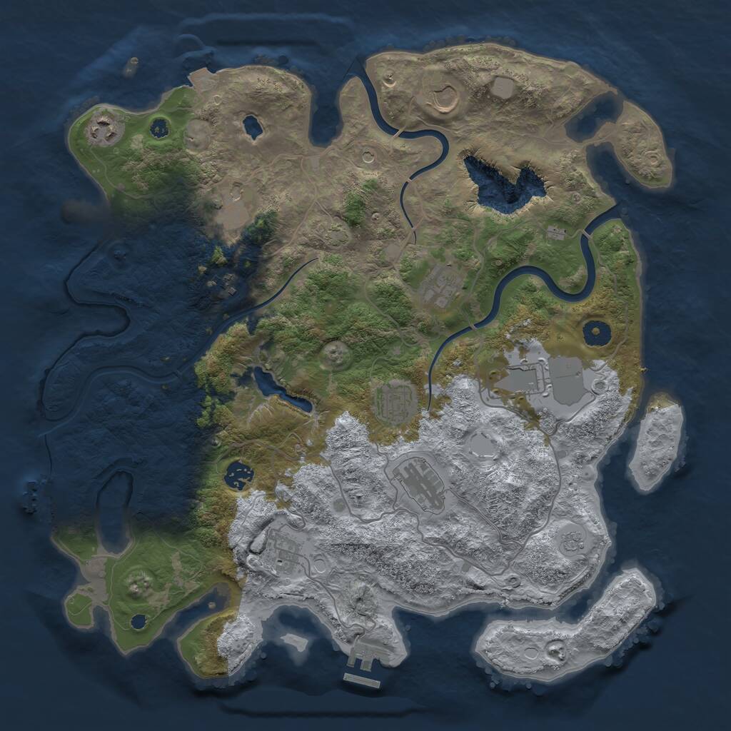 Rust Map: Procedural Map, Size: 4000, Seed: 1953828754, 16 Monuments