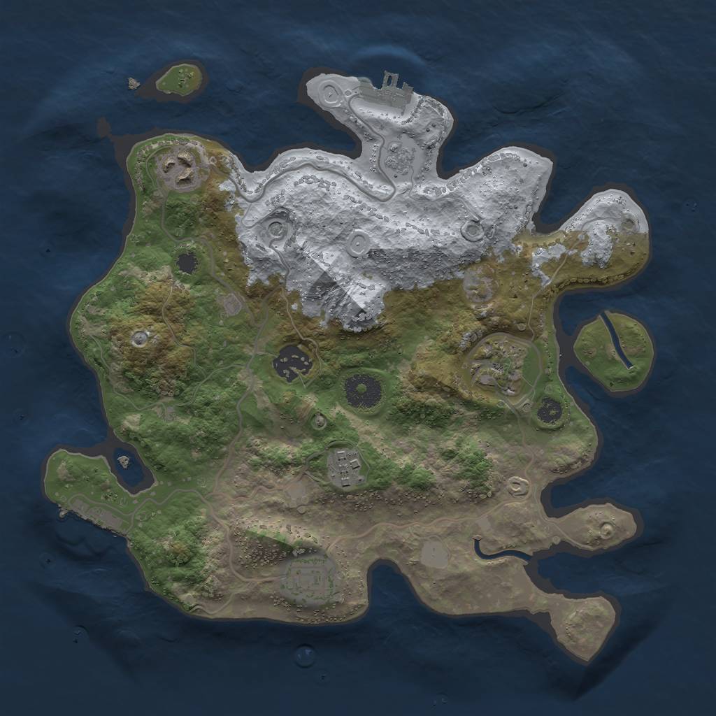Rust Map: Procedural Map, Size: 3000, Seed: 773705867, 12 Monuments