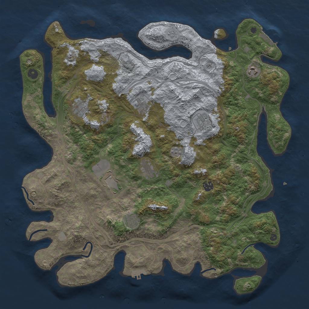 Rust Map: Procedural Map, Size: 4500, Seed: 940323431, 16 Monuments