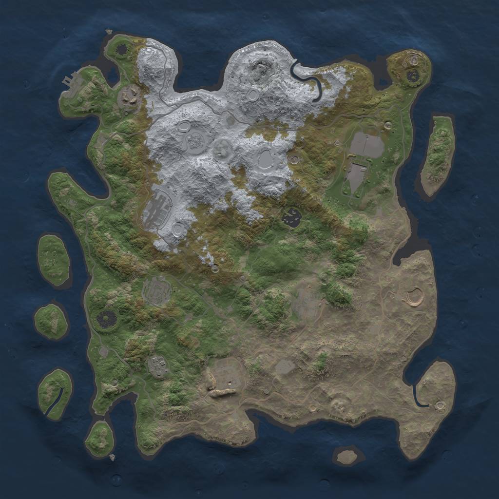 Rust Map: Procedural Map, Size: 4000, Seed: 969252, 15 Monuments