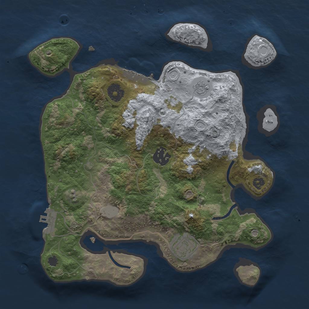 Rust Map: Procedural Map, Size: 2700, Seed: 942805815, 8 Monuments