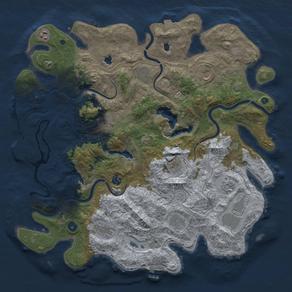 Rust Map: Procedural Map, Size: 4500, Seed: 30471486, 17 Monuments