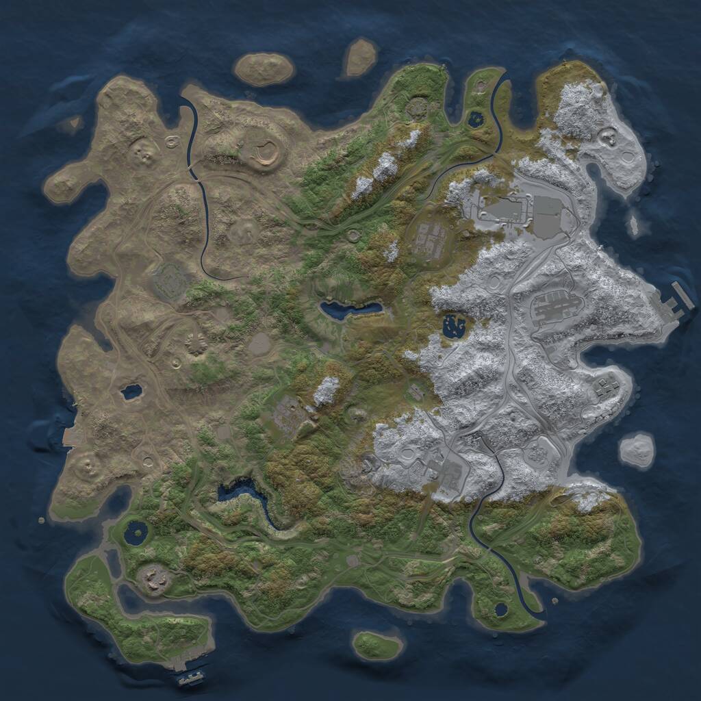 Rust Map: Procedural Map, Size: 4400, Seed: 21101422, 16 Monuments