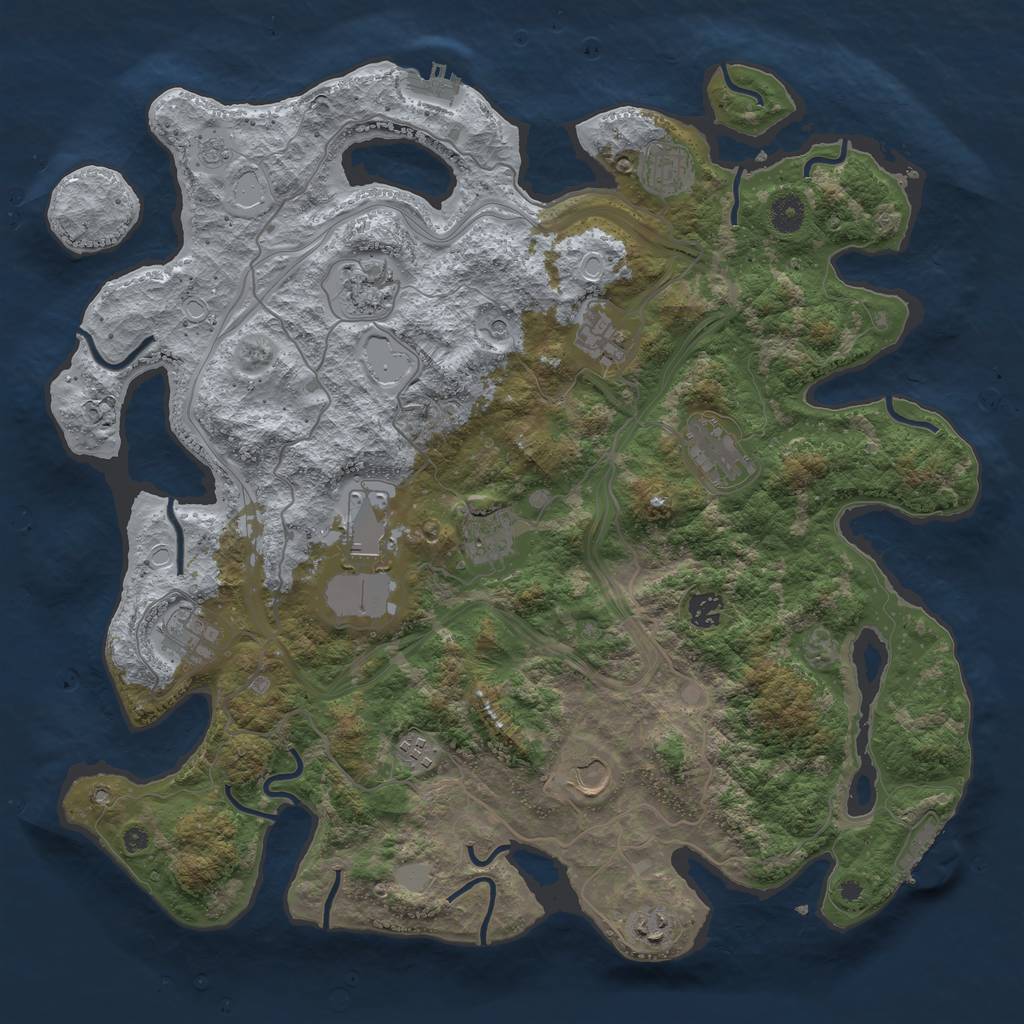 Rust Map: Procedural Map, Size: 4250, Seed: 604478912, 18 Monuments