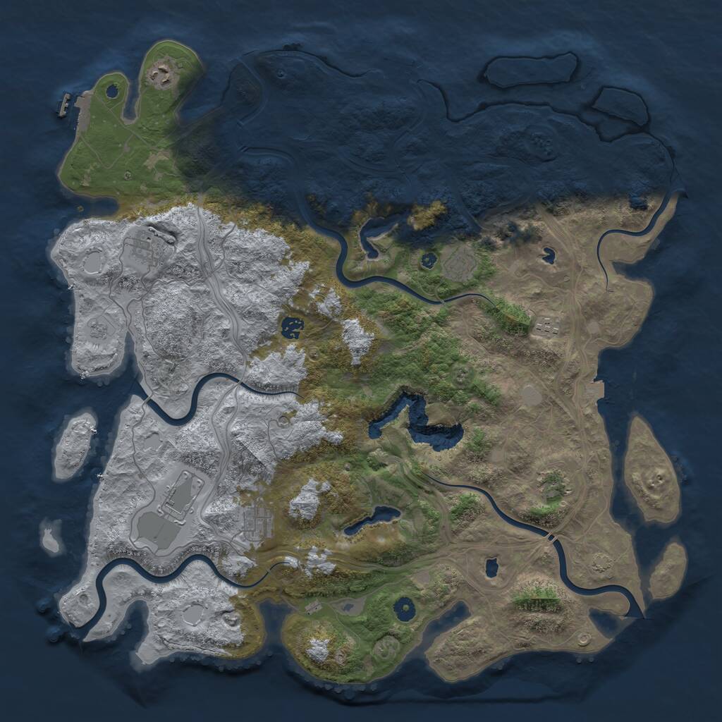 Rust Map: Procedural Map, Size: 4750, Seed: 60154112, 14 Monuments