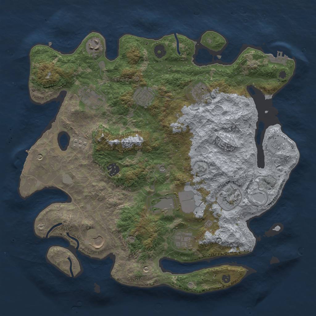 Rust Map: Procedural Map, Size: 3750, Seed: 265725901, 17 Monuments
