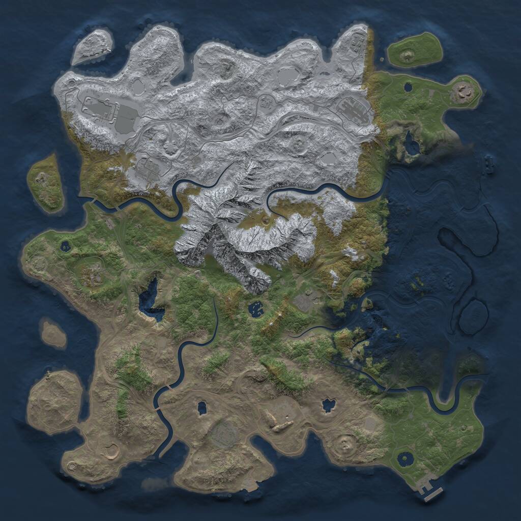 Rust Map: Procedural Map, Size: 5000, Seed: 79, 17 Monuments