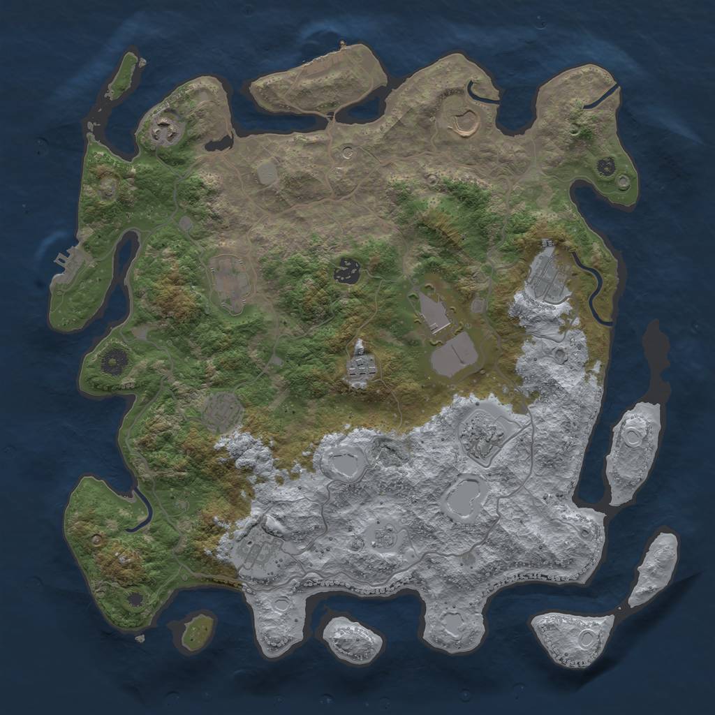 Rust Map: Procedural Map, Size: 4000, Seed: 4981564, 17 Monuments