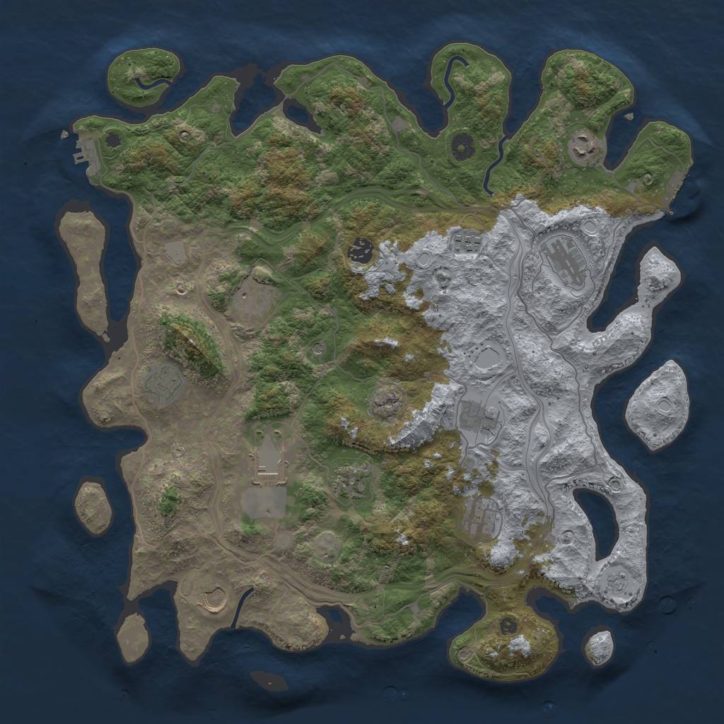 Rust Map: Procedural Map, Size: 4250, Seed: 98952217, 18 Monuments