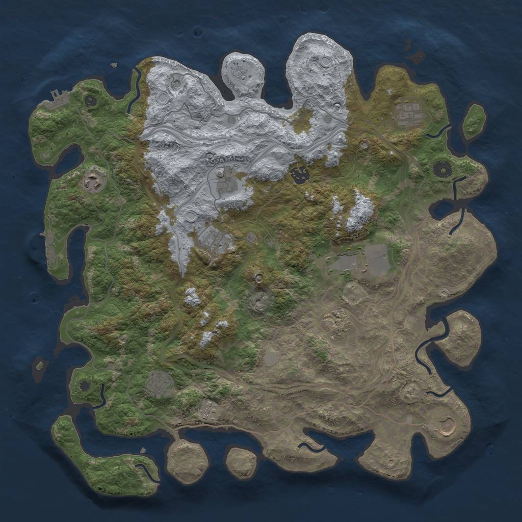 Rust Map: Procedural Map, Size: 4300, Seed: 2983, 17 Monuments