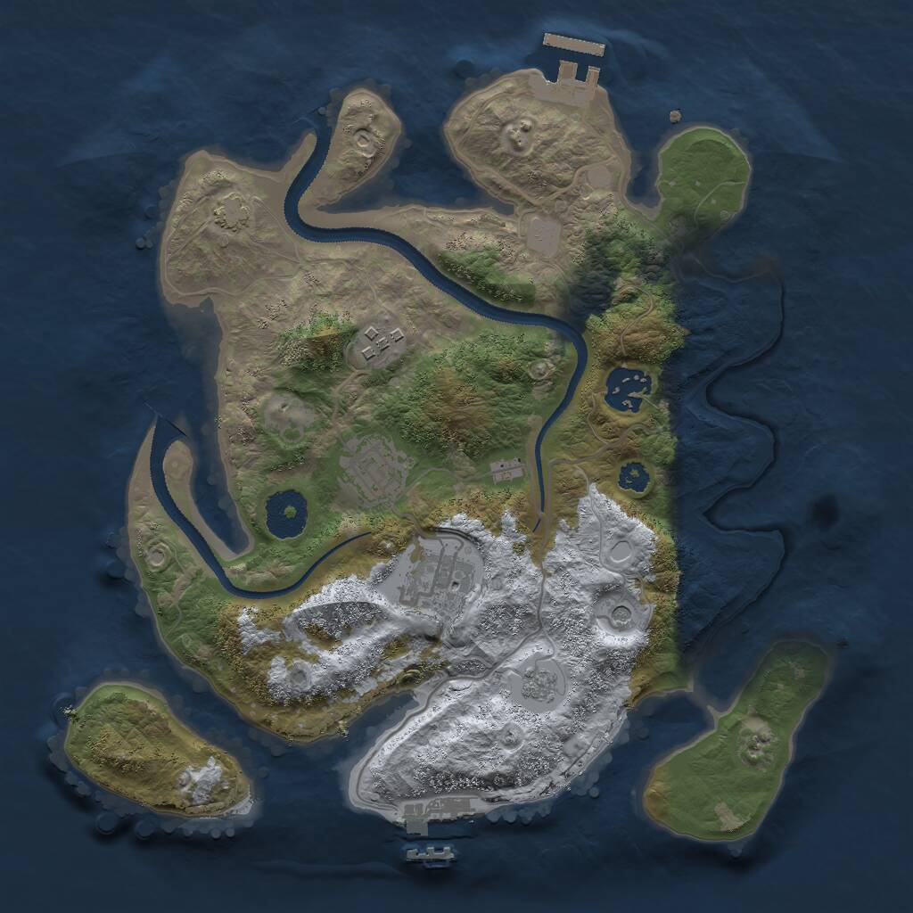 Rust Map: Procedural Map, Size: 3000, Seed: 1498537743, 10 Monuments