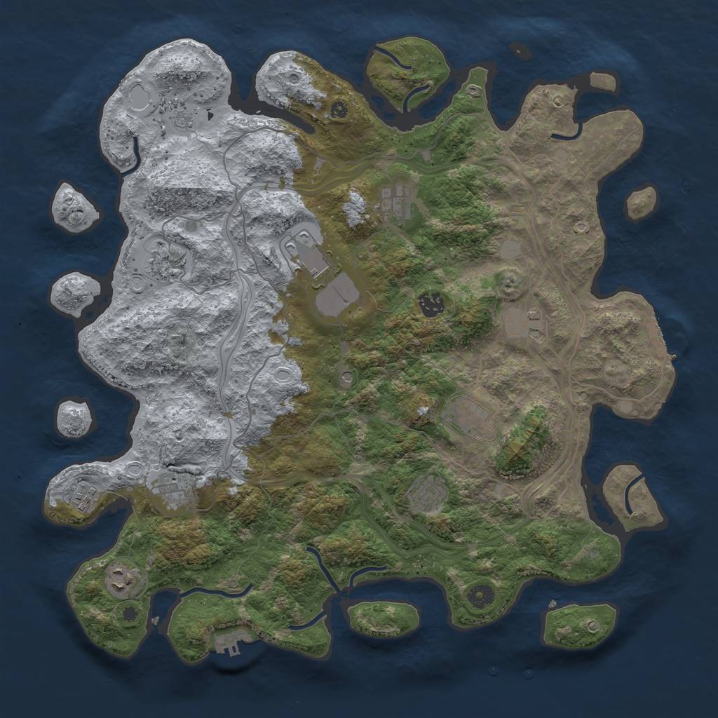 Rust Map: Procedural Map, Size: 4250, Seed: 931143112, 17 Monuments